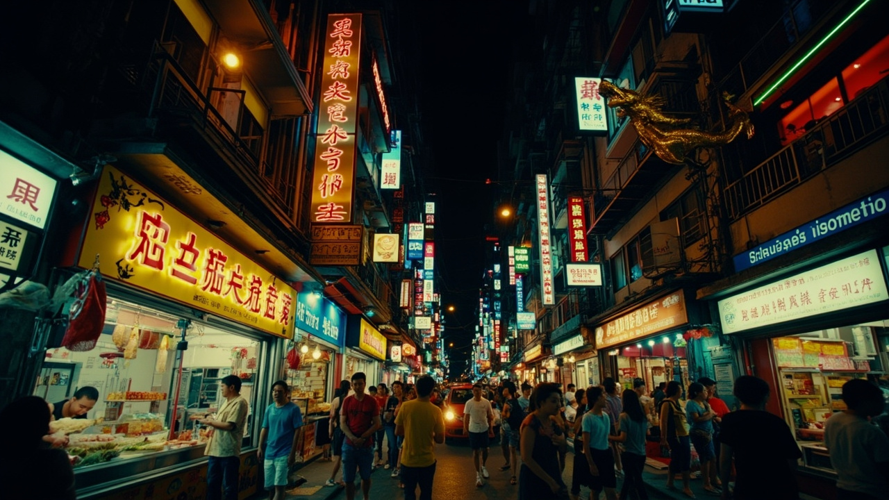 合艾华人商家聚集区夜景